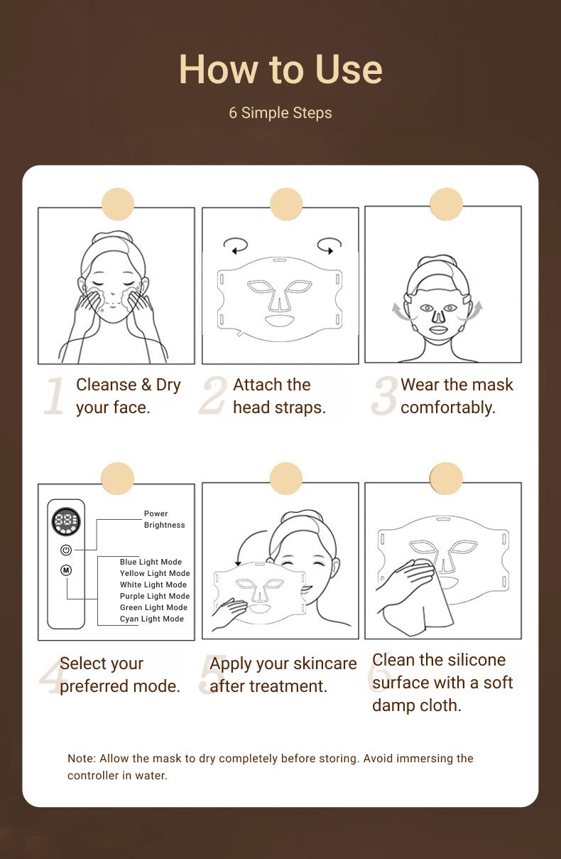 Mysa Day Spa - 7-Color LED Light Therapy Heated Facial Mask - Mysa Day Spa