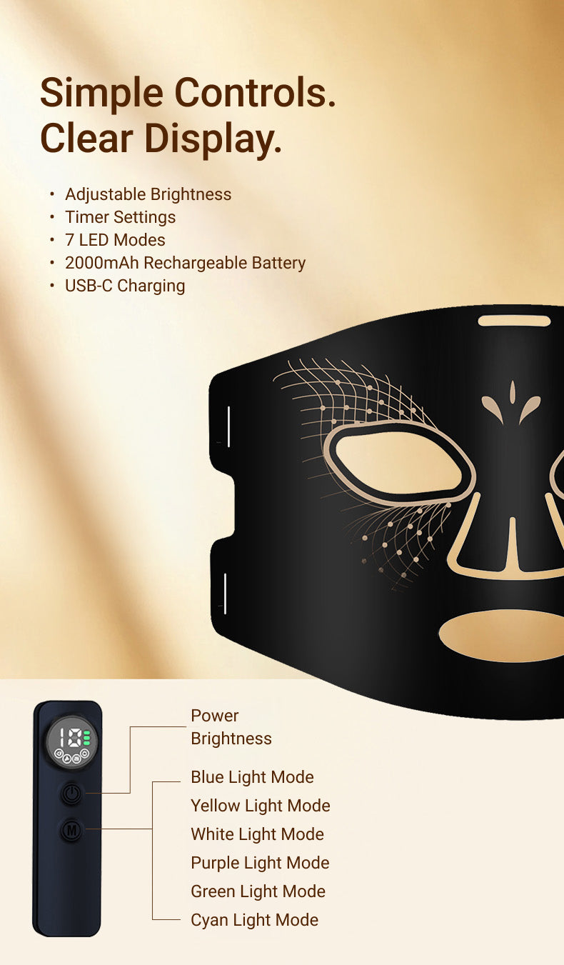 7-Color LED Light Therapy Heated Facial Mask - Premium  from Mysa Day Spa - Just $79.99! Shop now at Mysa Day Spa