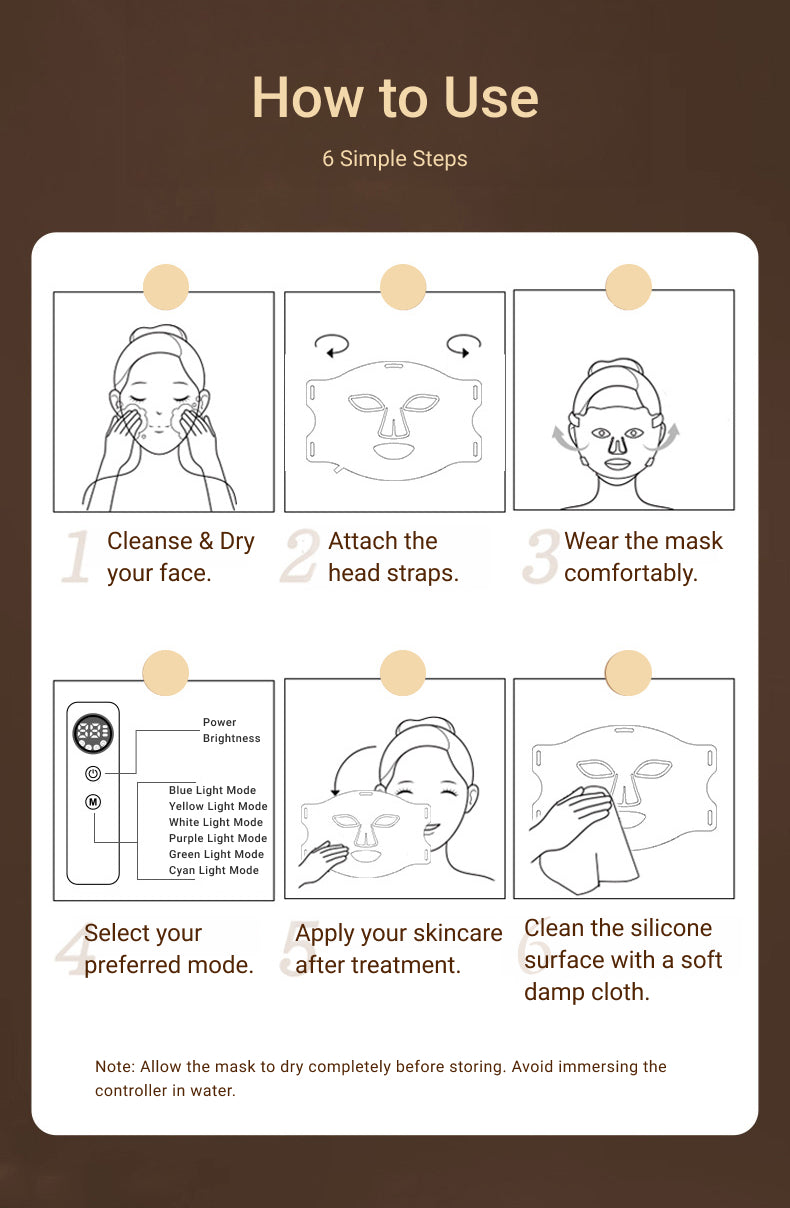 7-Color LED Light Therapy Heated Facial Mask - Premium  from Mysa Day Spa - Just $79.99! Shop now at Mysa Day Spa